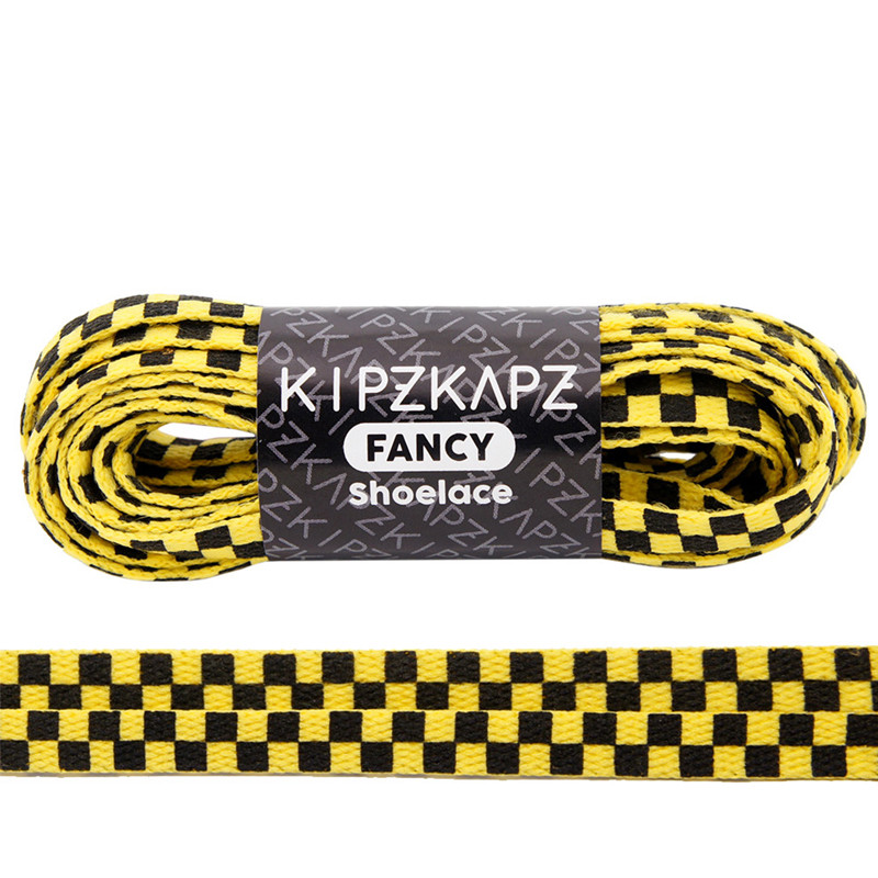 Jual Aksesoris Sneakers Kipzkapz Flat Checker Xs31 8Mm Black Yellow Original Xs31 - Flat Checker 8Mm - hoopspoint.com